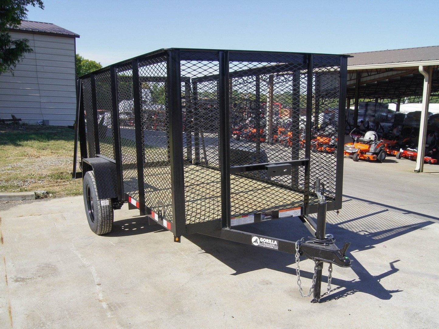 5x10 Straight Deck Utility Trailer 4ft Mesh Sides 3500lb Axle image 7