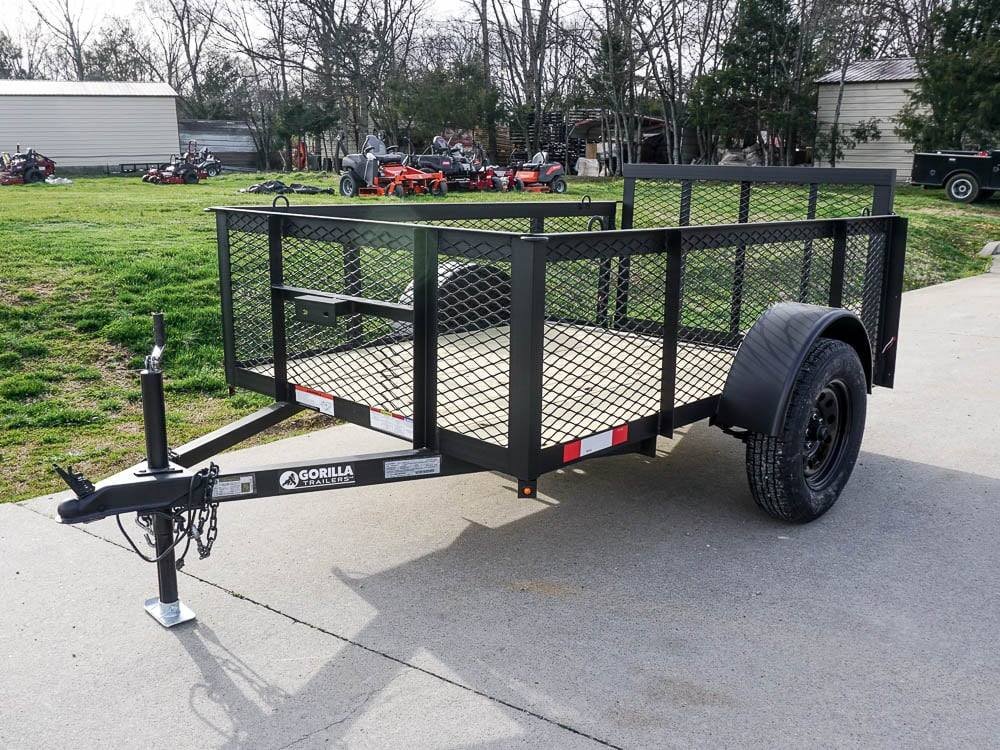 5x8 Powder Coated Dovetail Utility Trailer with 2ft Mesh Sides 3,500lb Axle image 0
