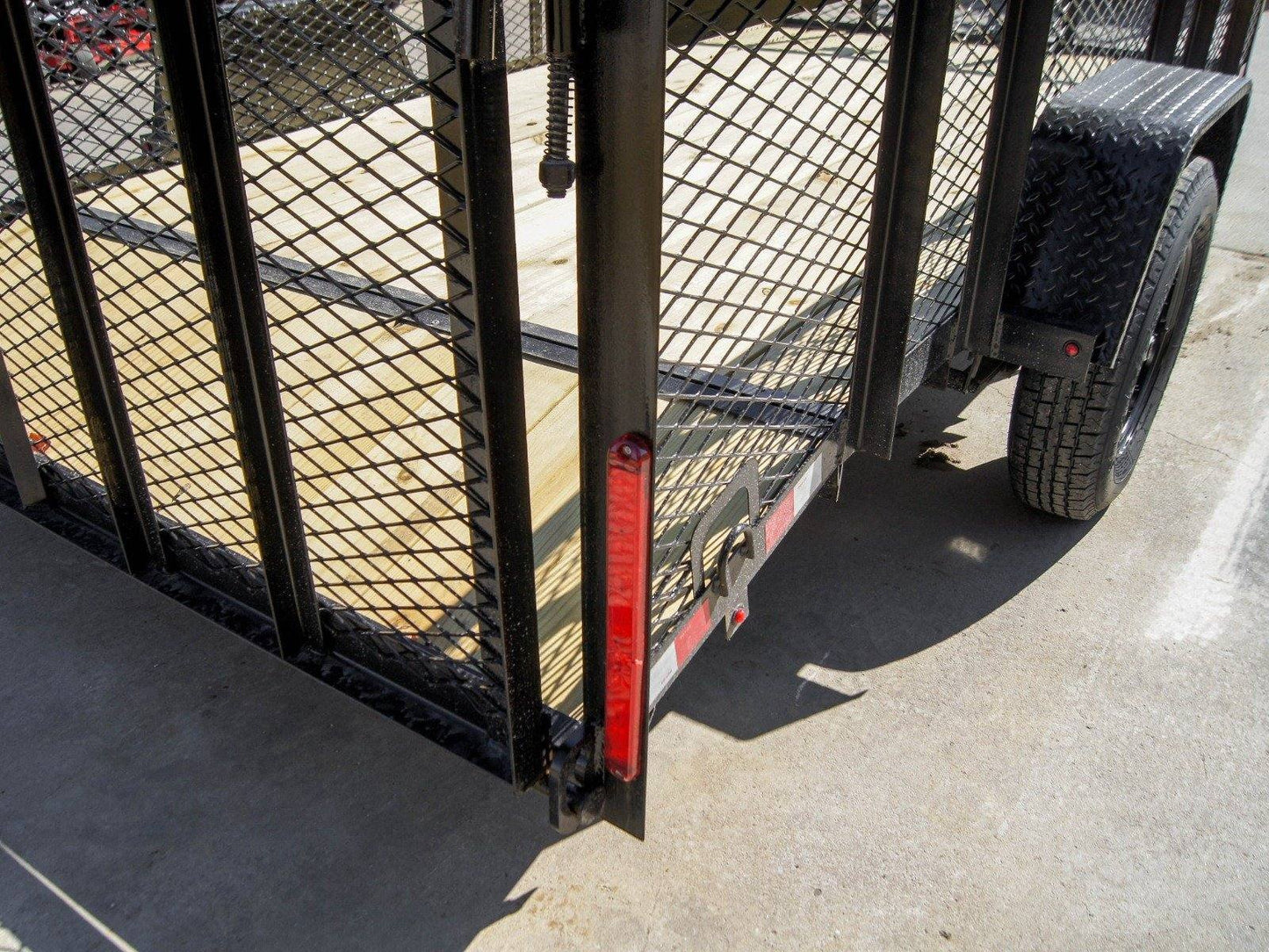 6.4x12 Dovetail Utility Trailer 2ft Mesh Side 3,500lb Axle image 11