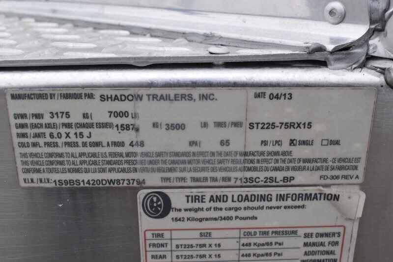 2013 Shadow 2HSL 2 Horse Trailer image 6