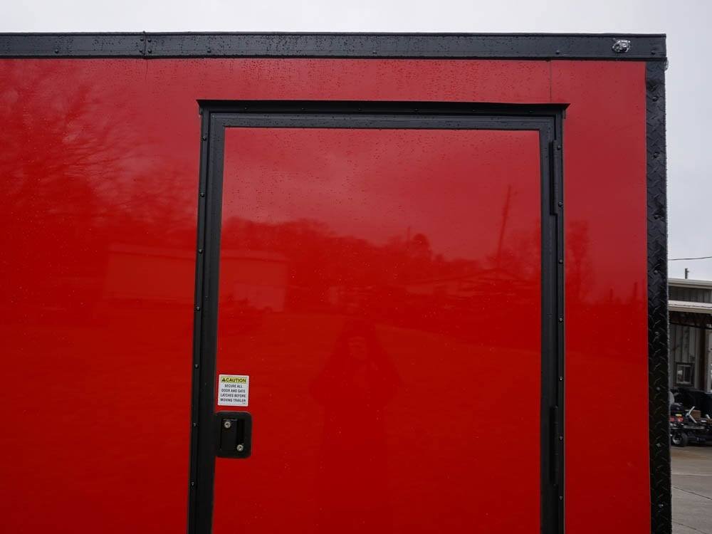 6x12 Enclosed Trailer Red V-Nose Blackout Package 3,500lb Axle Storage image 10