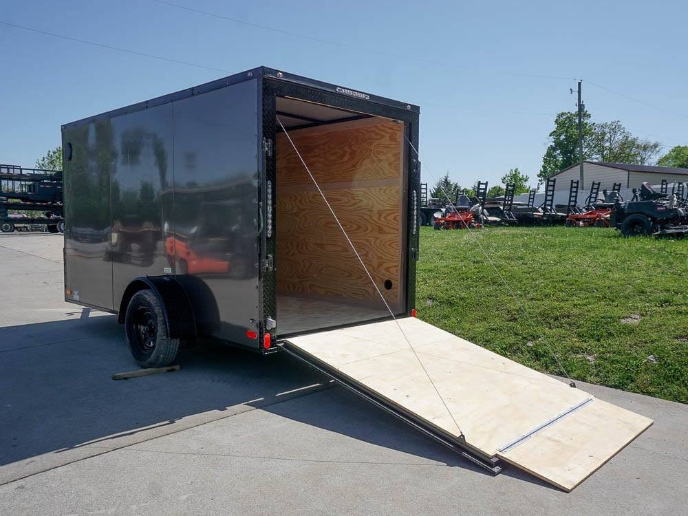 6x12 Enclosed Trailer Charcoal V-Nose Blackout Package 3,500lb Axle Storage image 15