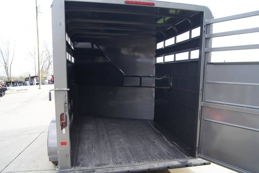 14ft Charcoal Horse Livestock Cattle Trailer (2) 3,500lb Axles with Dressing Room image 19