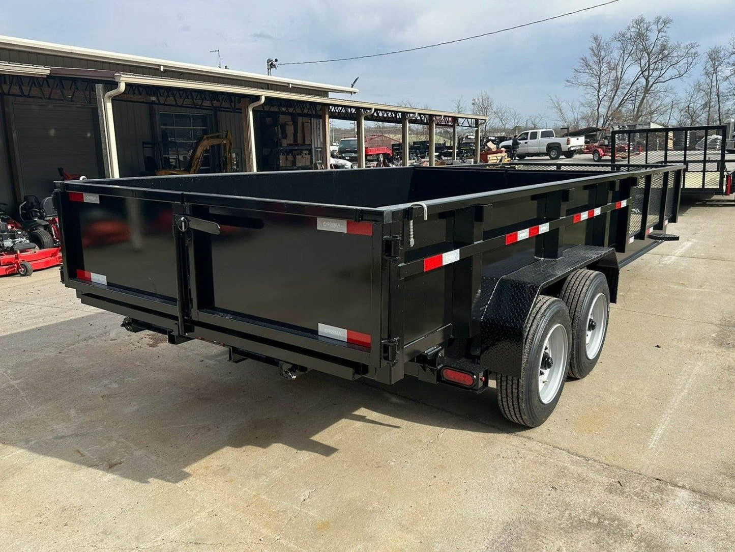 7x20 Hybrid Utility Dump Trailer 2ft Sides with Box (2) 7K Axles No Side Gate image 7