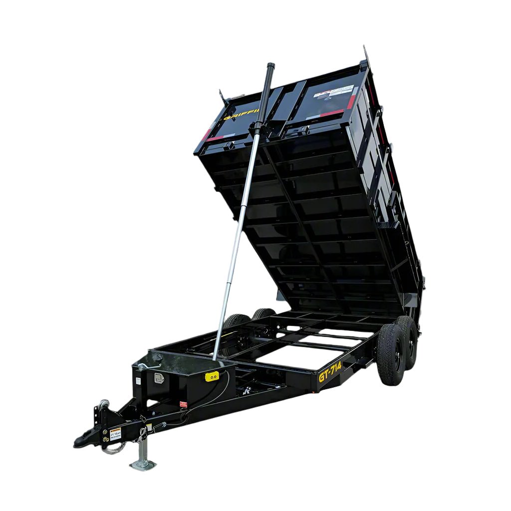 7x14 Telescopic Dump Trailer with 4ft Sides (2) 7K Axles image 0