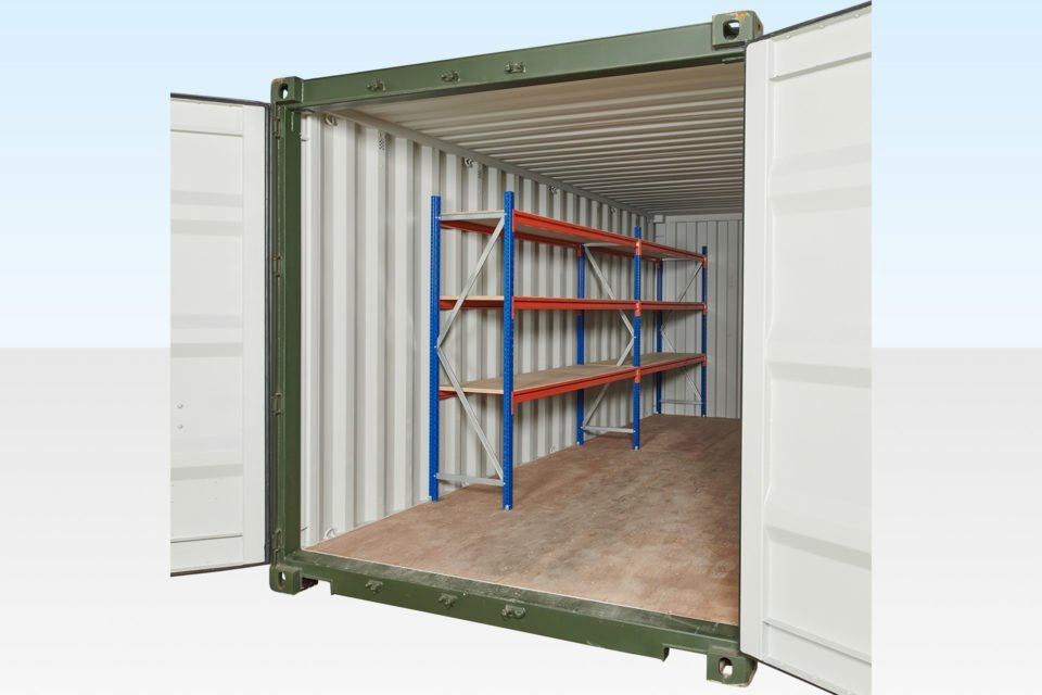 Adjustable, Heavy Duty Three Tier Container Racking (2 Bays) image 0