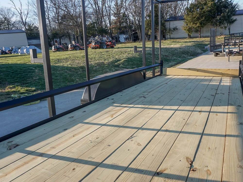 6.4 x 16 Straight Deck Tandem Axle Utility Trailer w/ 6ft Ladder Racks image 9