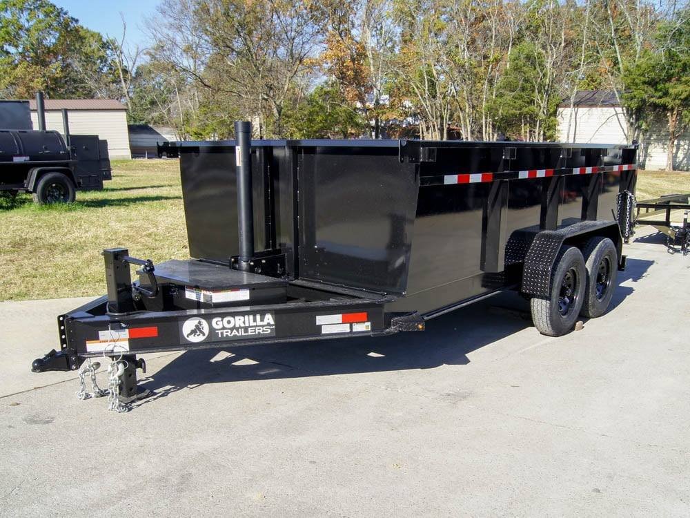 7x14 Gorilla Telescopic IBeam Dump Trailer with 3ft Sides (2) 7K Axles image 1