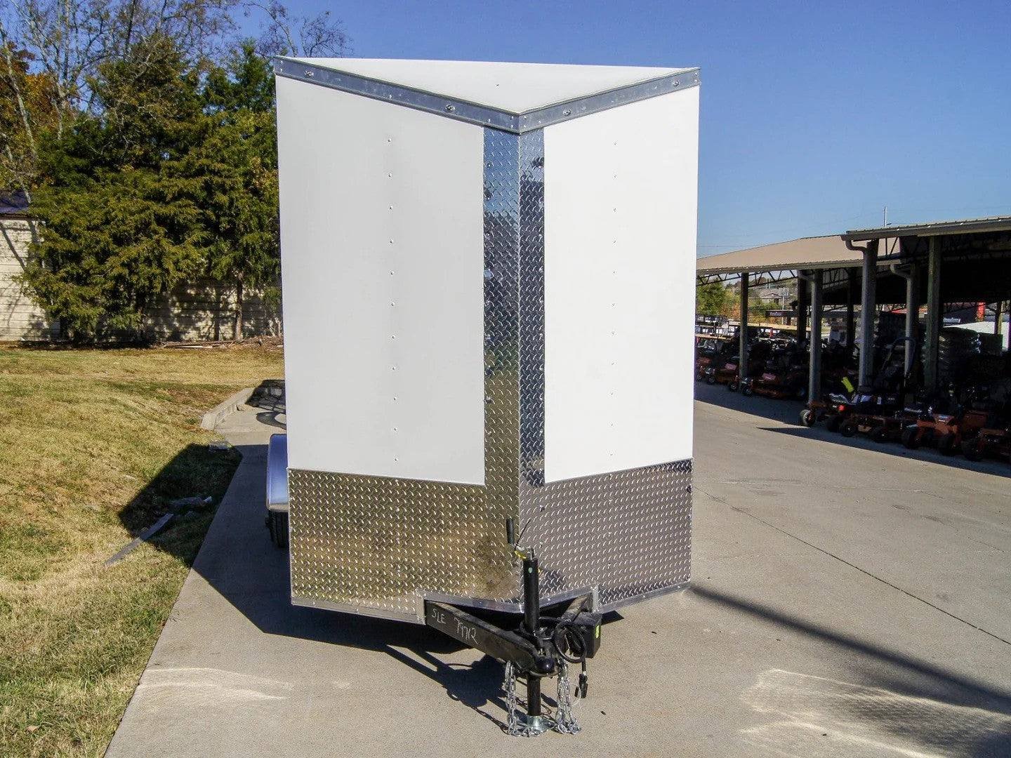 6x14 White Slant Top V-Nose Enclosed Trailer 3,500lb Axle image 0