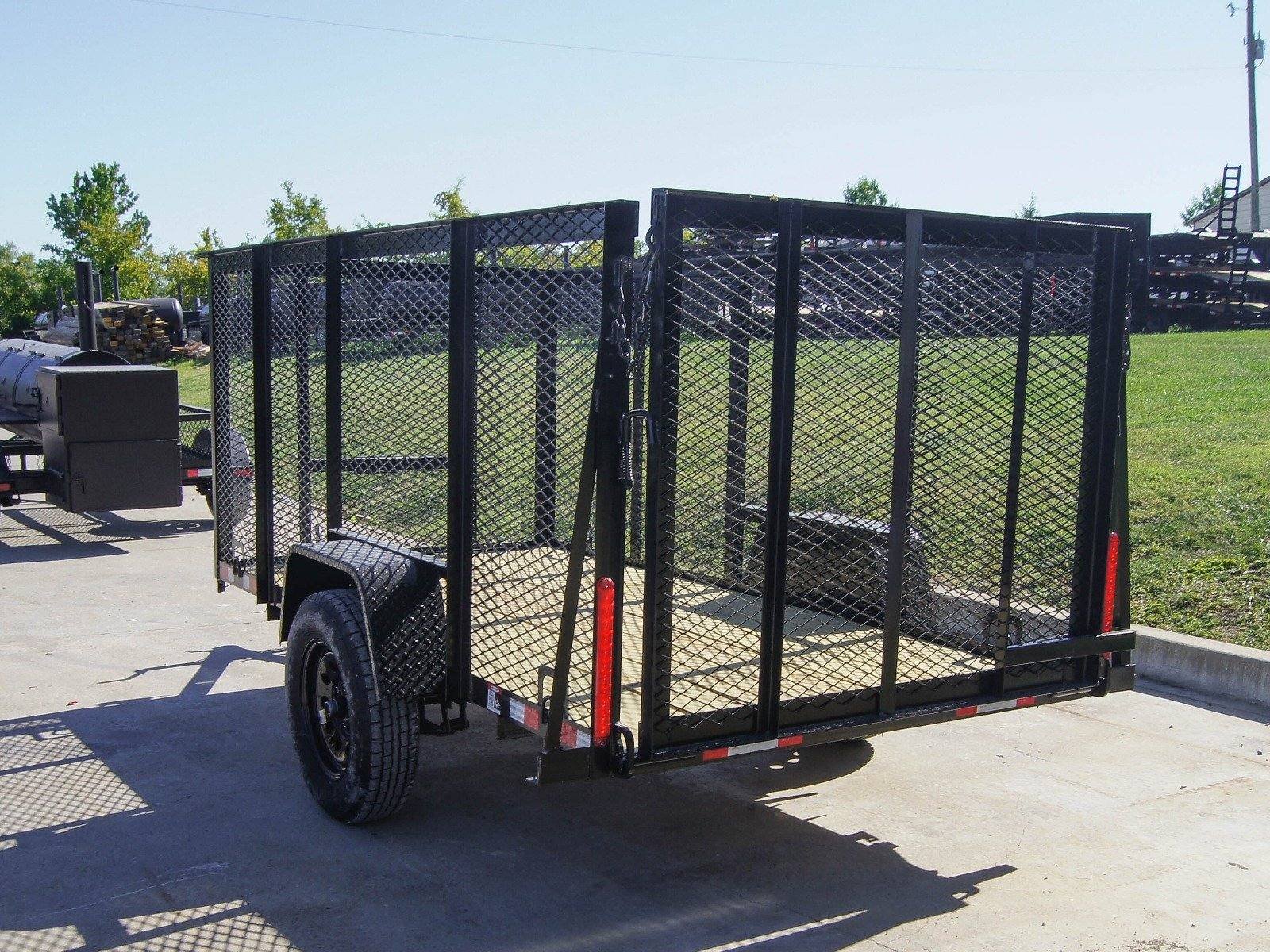 5x10 Straight Deck Utility Trailer 4ft Mesh Sides 3500lb Axle image 4