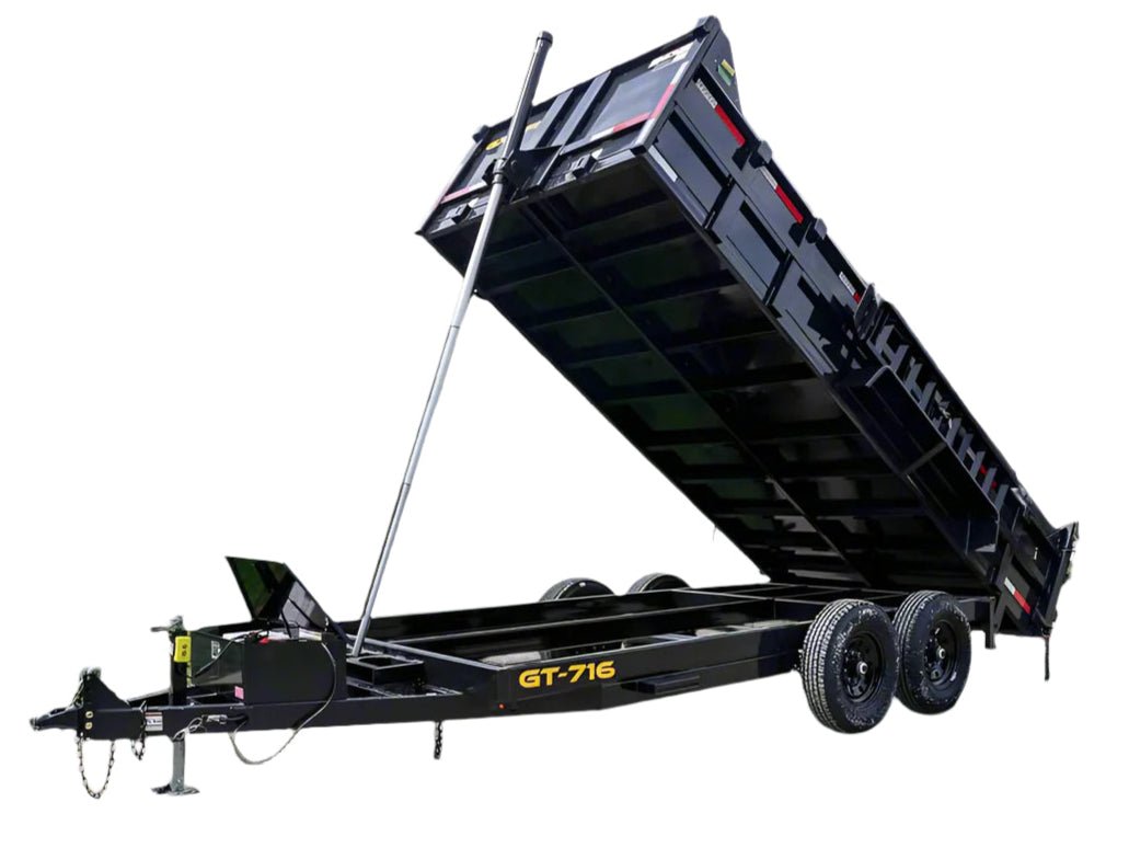 7x16 Telescopic Dump Trailer with 2ft Sides (2) 7K Axles GVWR 14K image 0