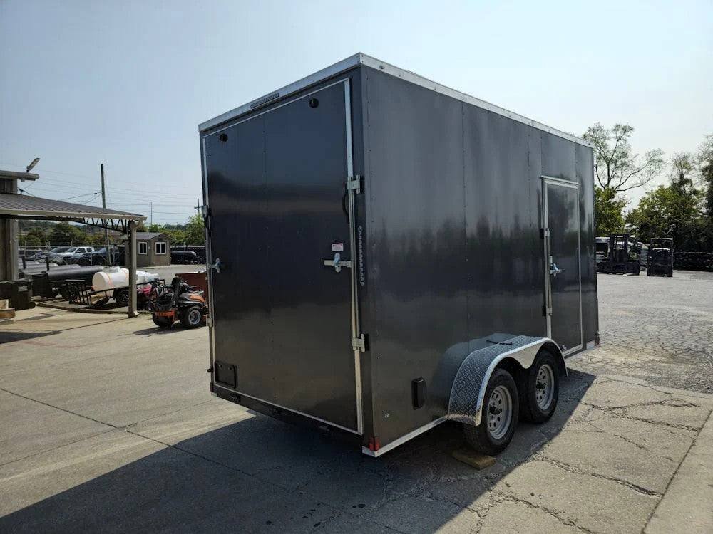 7' x 14' Charcoal Gray Enclosed Trailer 8ft Interior image 7