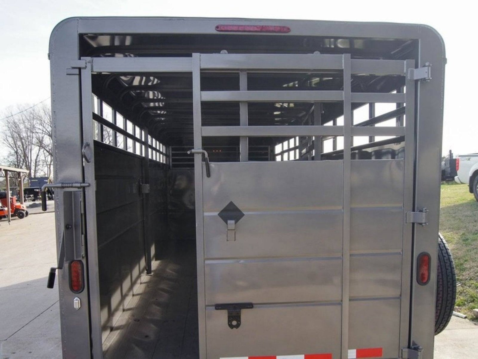 24ft Charcoal Gooseneck Livestock Trailer with Padded Floors (2) 7K Axles image 20