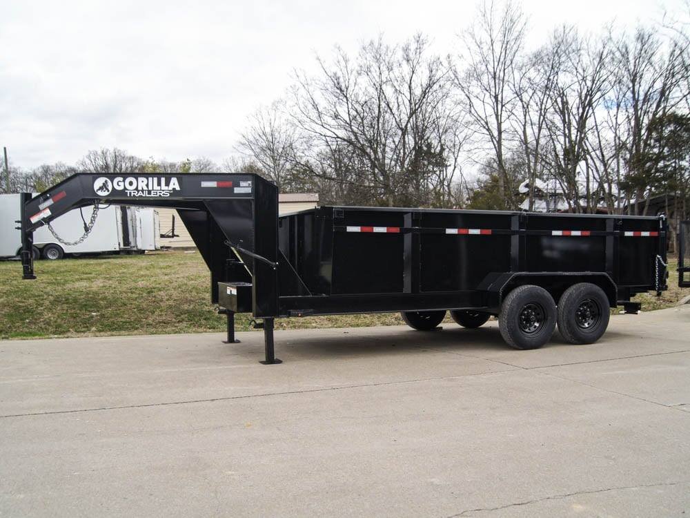 7x16 Gorilla Telescopic Gooseneck IBeam Dump Trailer 3ft Sides (2) 7K Axles image 3