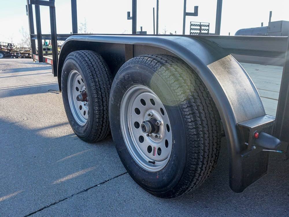 6.4 x 16 Straight Deck Tandem Axle Utility Trailer w/ 6ft Ladder Racks image 12