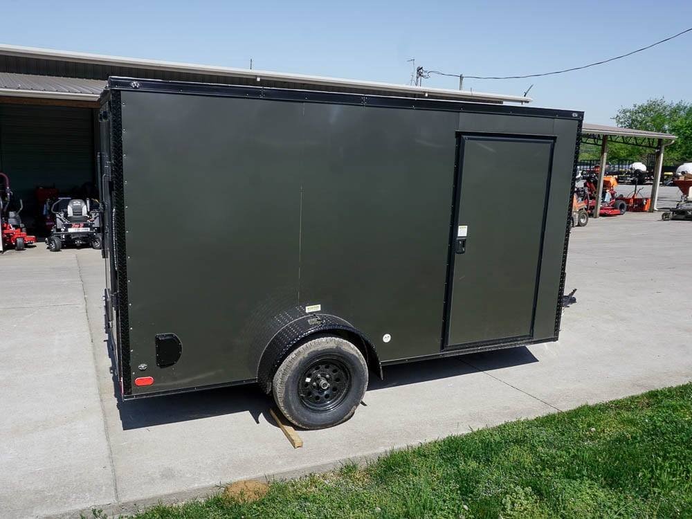 6x12 Enclosed Trailer Charcoal V-Nose Blackout Package 3,500lb Axle Storage image 7