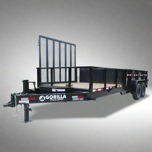 7x20 Hybrid Utility Dump Trailer 2ft Sides with Box (2) 7K Axles image 0