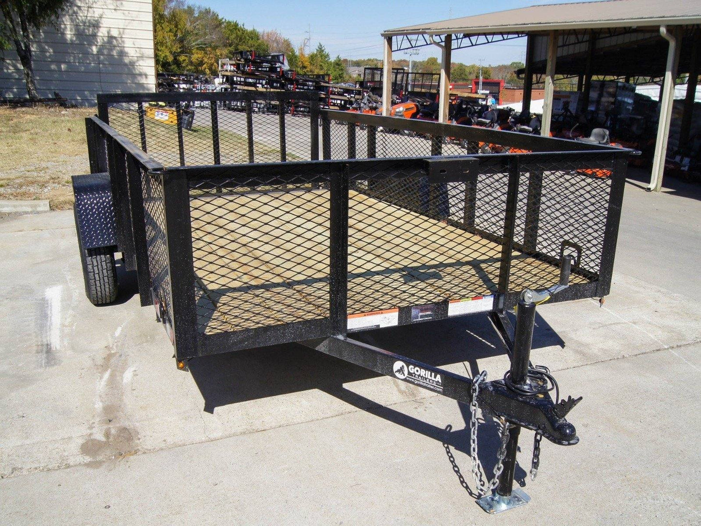 6.4x12 Dovetail Utility Trailer 2ft Mesh Side 3,500lb Axle image 8