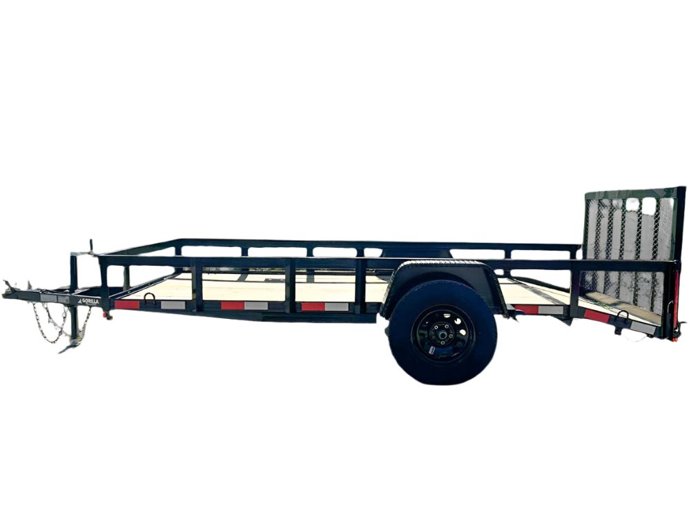 6'4" x 12 Powder Coated Dovetail Utility Trailer 3500lb Axle Powder Coated image 0