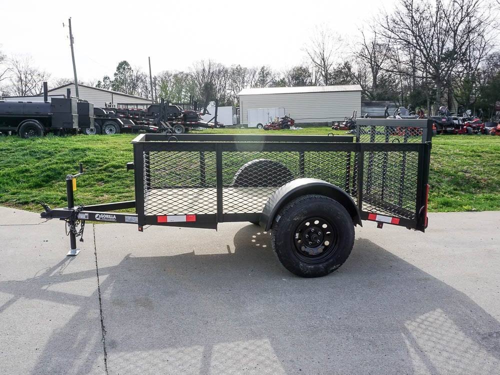 5x8 Powder Coated Dovetail Utility Trailer with 2ft Mesh Sides 3,500lb Axle image 1