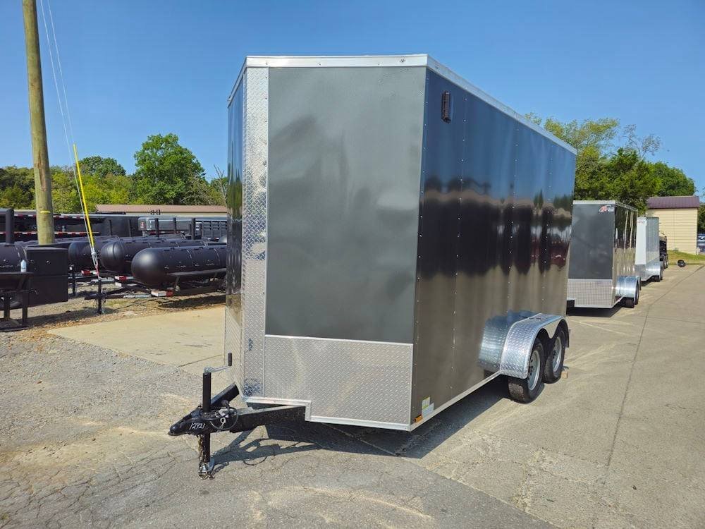 7' x 14' Charcoal Gray Enclosed Trailer 8ft Interior image 2