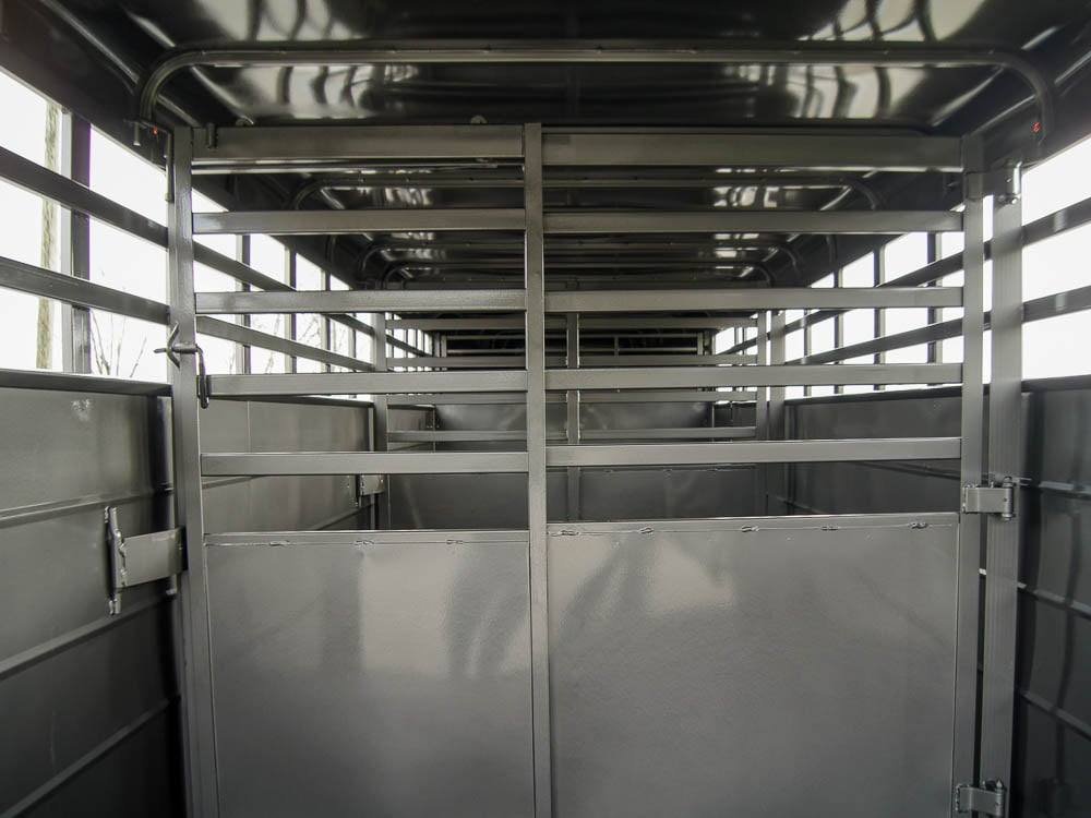 24ft Charcoal Gooseneck Livestock Trailer with Padded Floors (2) 7K Axles image 7