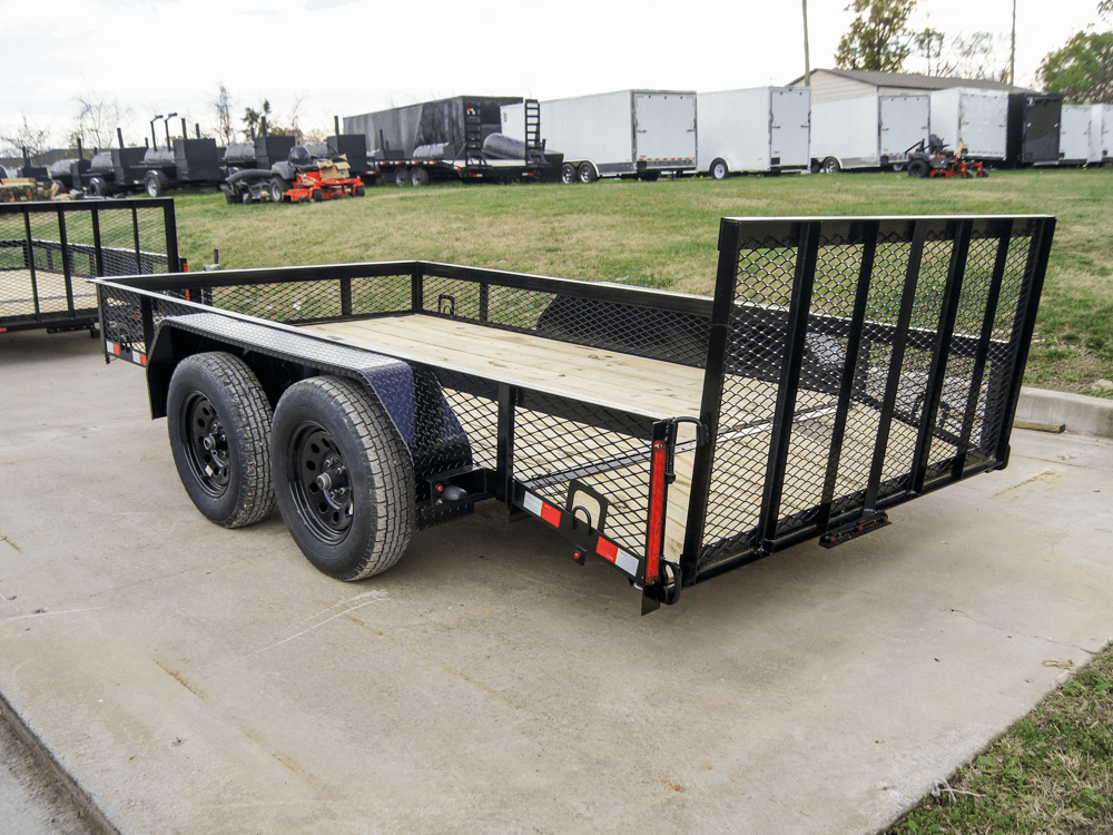 6.4x12 Dovetail Utility Trailer with 1ft Mesh Sides (2) 3,500lb Axles image 2