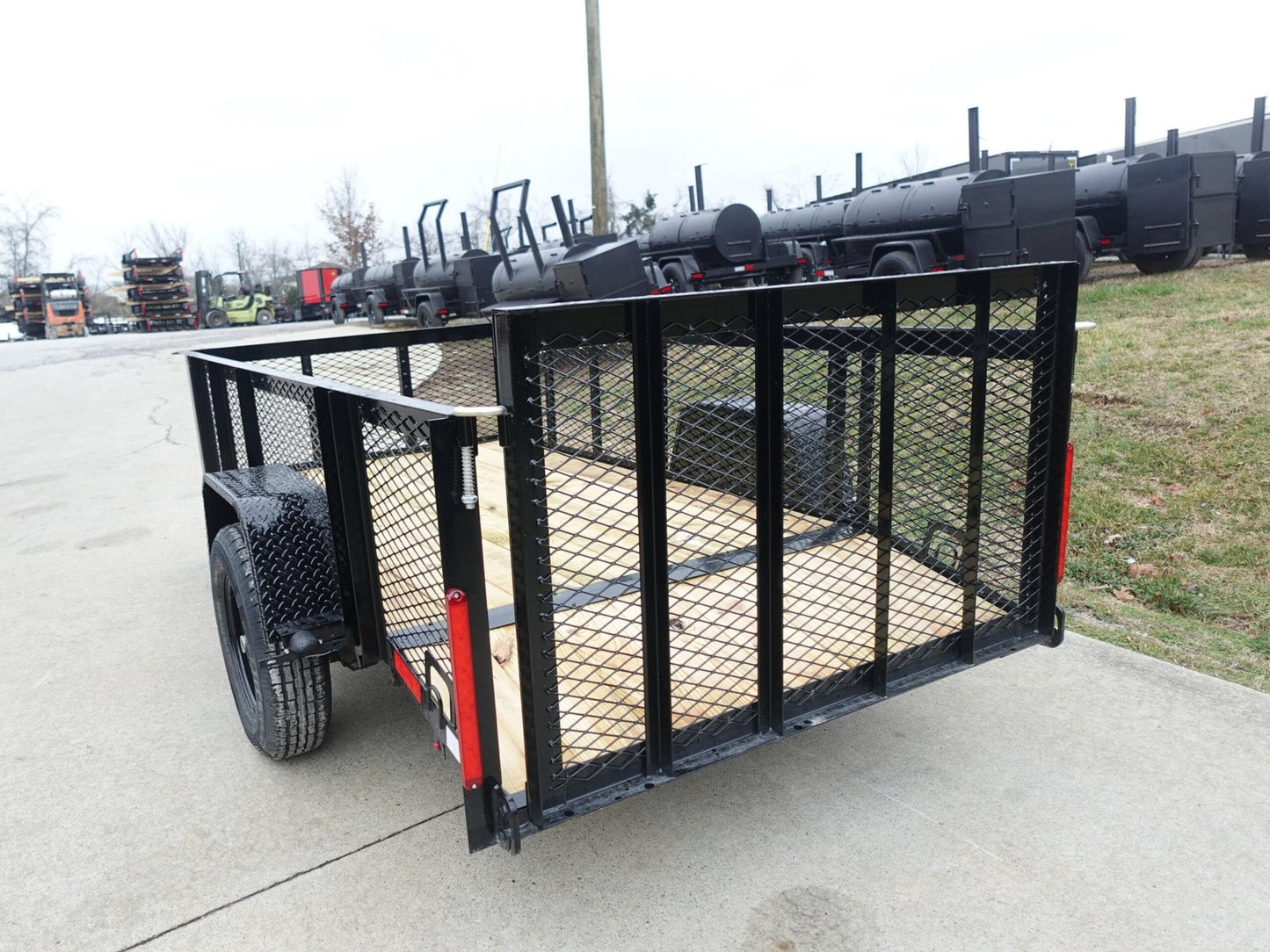 5x10 Dovetail Utility Trailer 2ft Mesh 3500lb Axle image 5