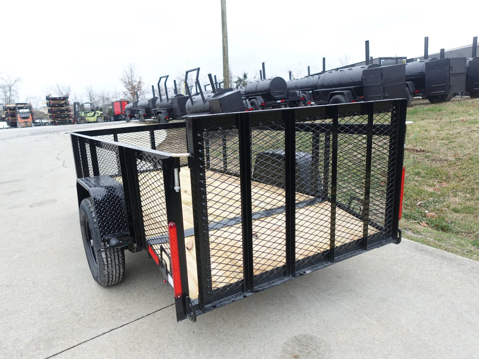 5x10 Dovetail Utility Trailer 2ft Mesh 3500lb Axle image 5
