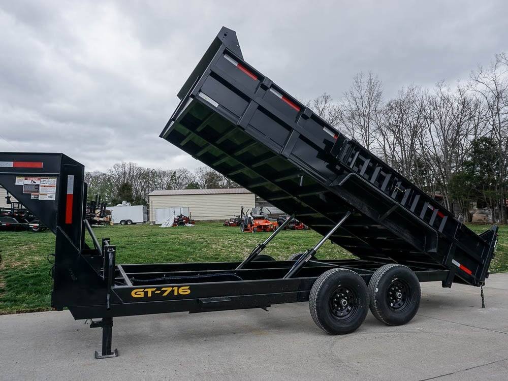 Hydraulic 7'x16' 2ft Side Gooseneck Dump Trailer (2) 7K Axles image 19