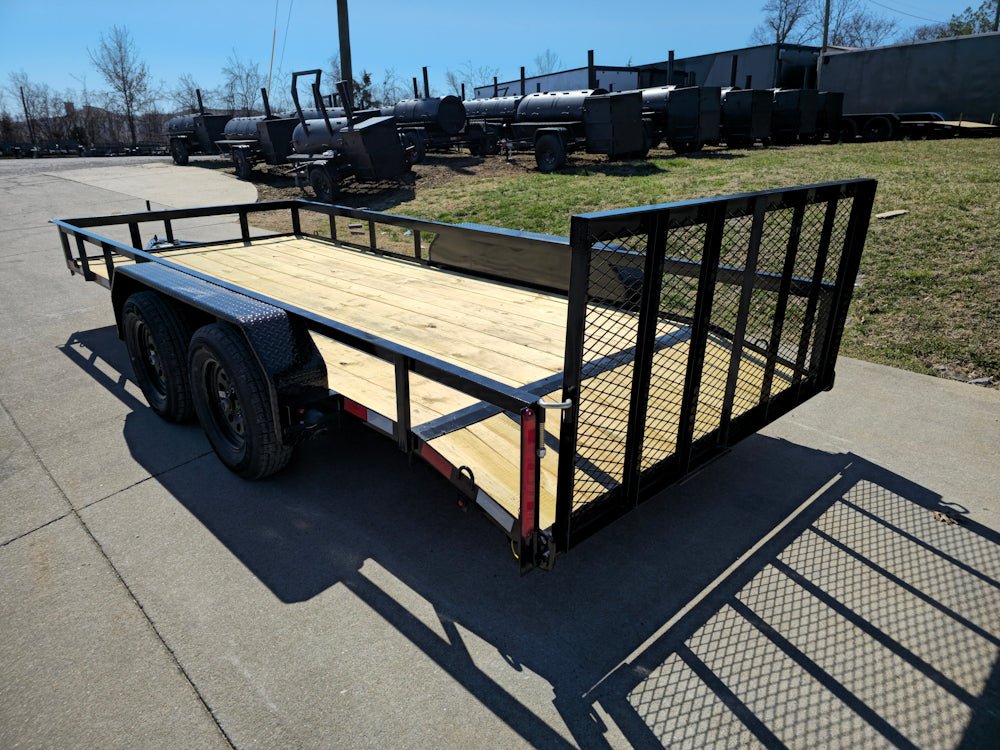 6'4" x 16 Utility Trailer Double Axle Dovetail With Gate Powder Coated (2) 3500lb Axles image 2