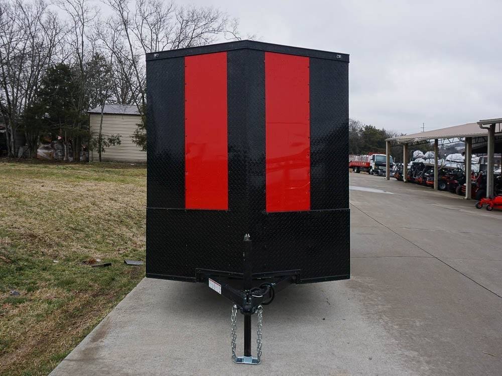 6x12 Enclosed Trailer Red V-Nose Blackout Package 3,500lb Axle Storage image 1