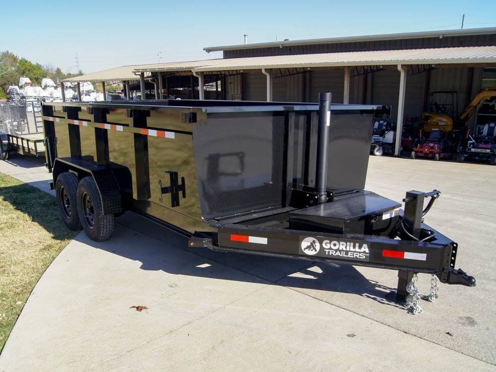 7x14 Gorilla Telescopic IBeam Dump Trailer with 3ft Sides (2) 7K Axles image 6