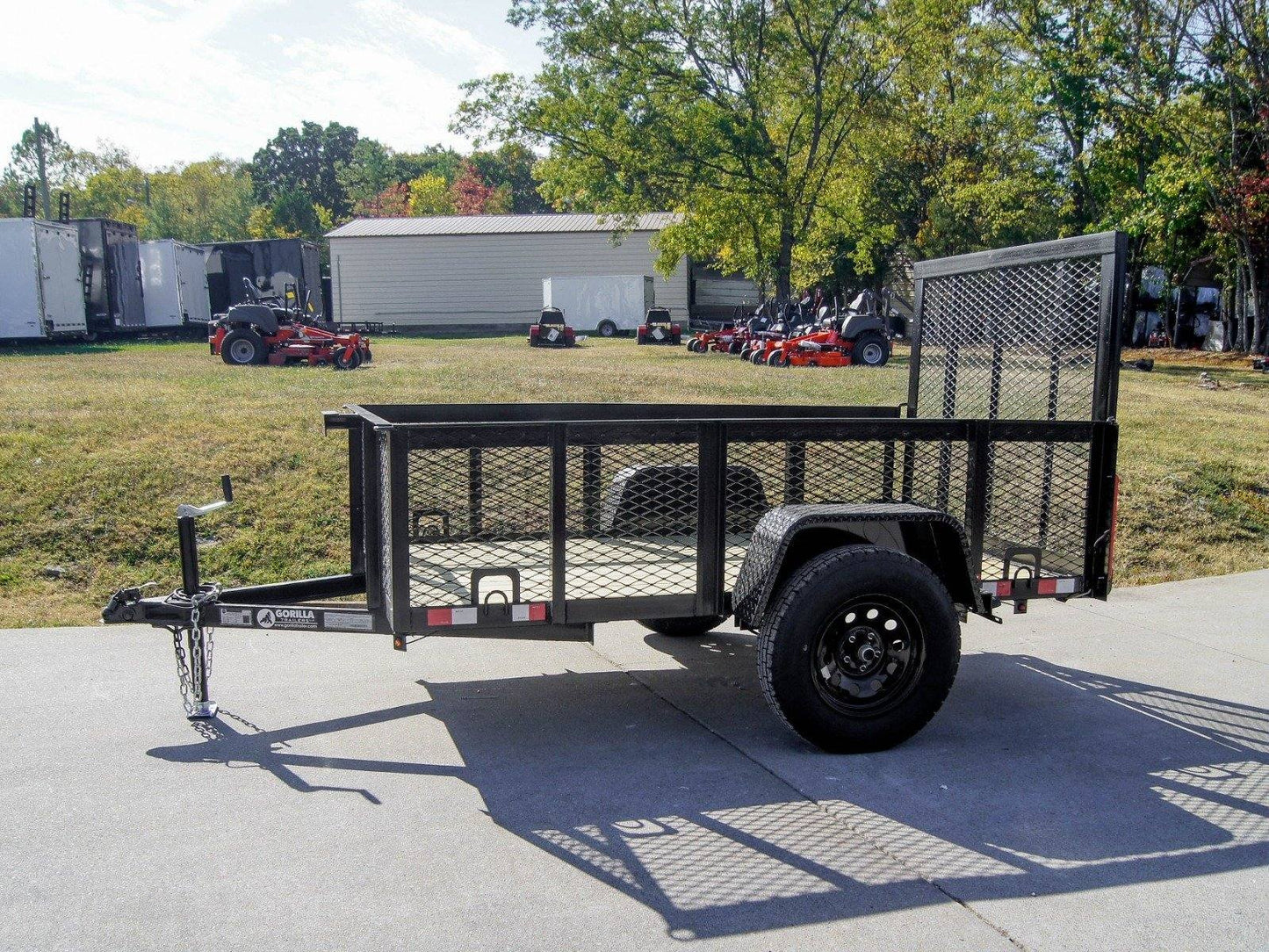 5x8 Straight Deck Utility Trailer with 2ft Mesh Side 3500lb Axle image 0