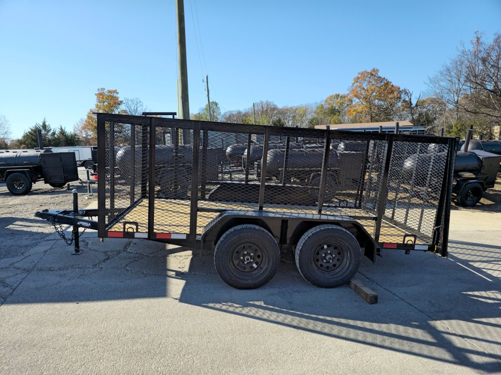 6.4' X 12' Straight Deck Tandem Utility Trailer 4ft Mesh Sides (2) 3,500lb Axles image 2
