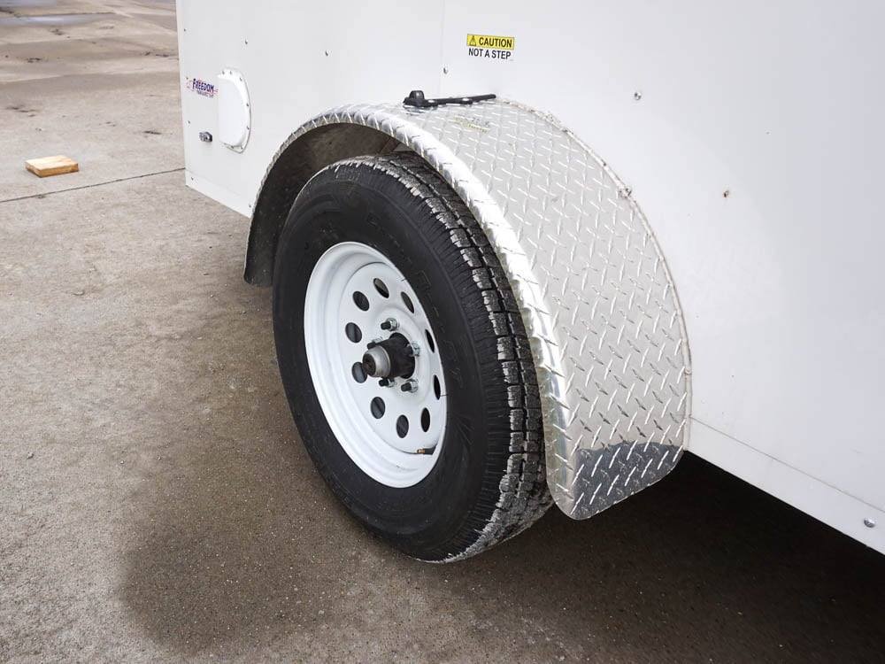 6' X 12' White Enclosed V-Nose Trailer with Diamond Plate Floor Storage image 11