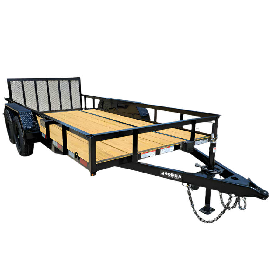 6'4" x 14 Utility Trailer Powder Coated Dovetail (2) 3500 Axles 7k GVWR image 0
