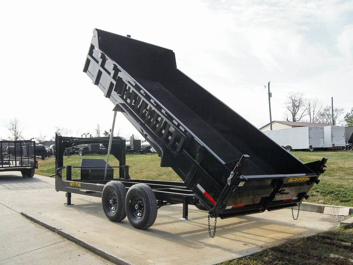 7x16 Gooseneck Telescopic Dump Trailer with 2ft Sides (2) 7K Axles image 12