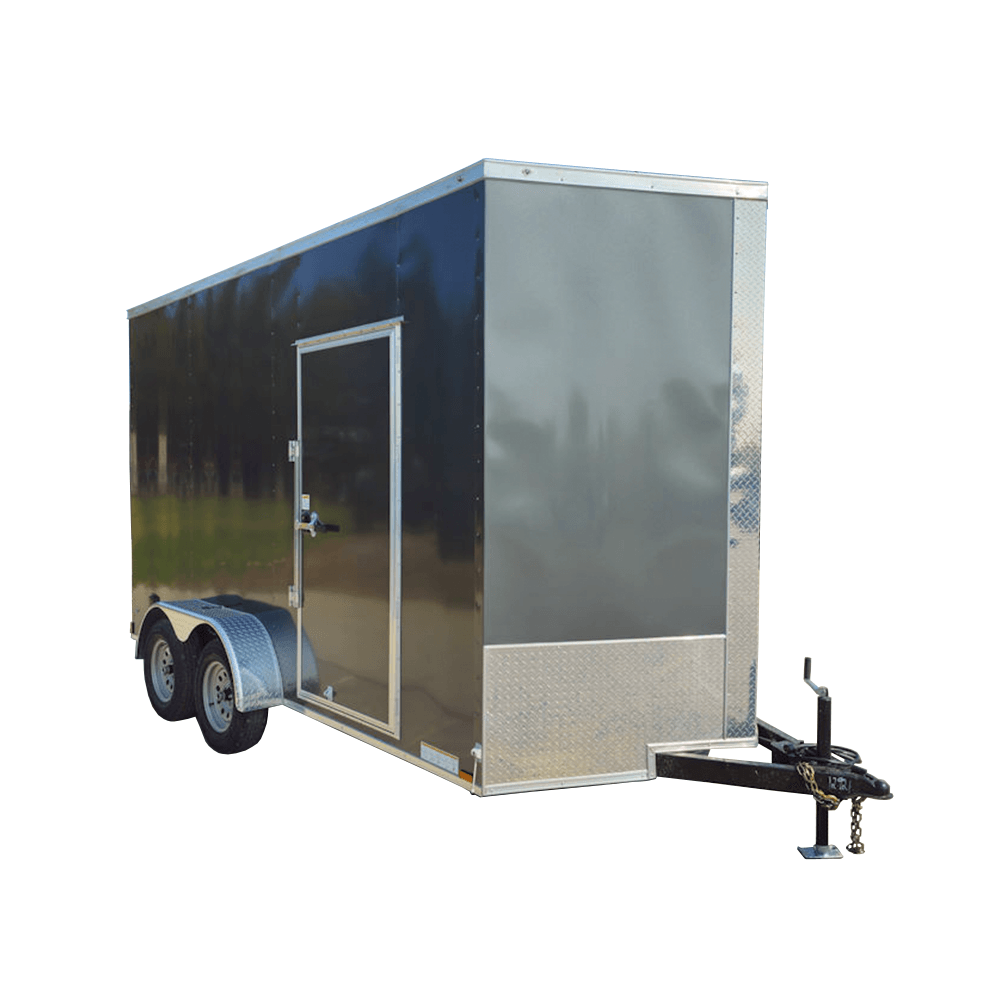 7' x 14' Charcoal Gray Enclosed Trailer 8ft Interior image 0