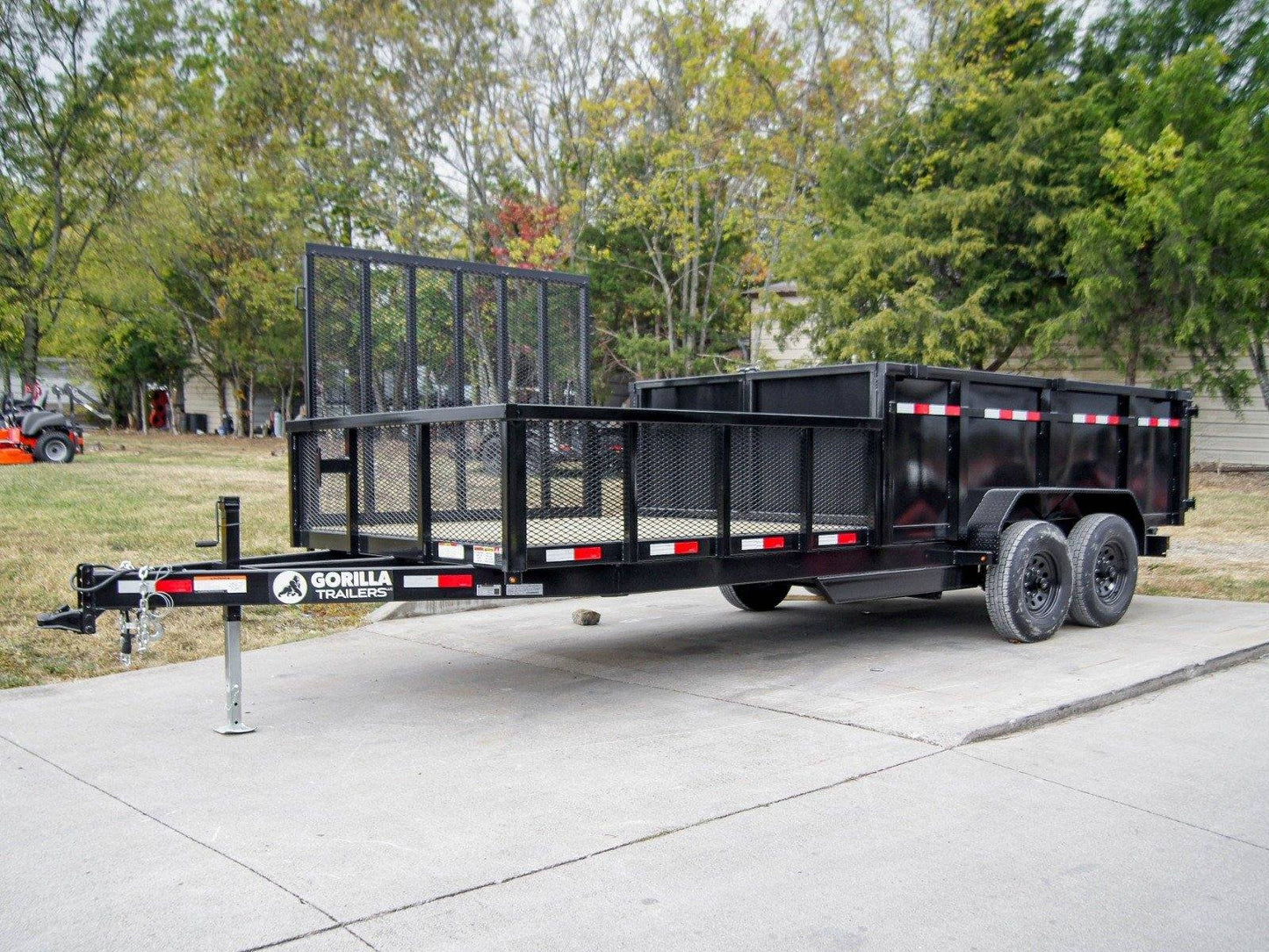 7x20 Hybrid Dump Utility Trailer with 3ft Sides Equipment (2) 7K Axles image 1