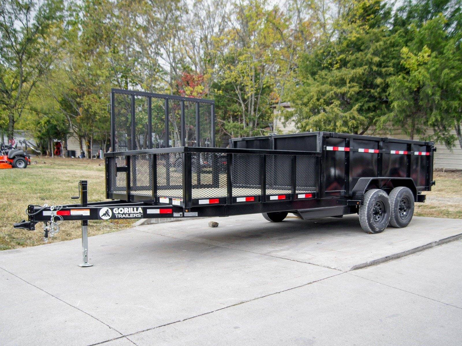 7x20 Hybrid Dump Utility Trailer with 3ft Sides Equipment (2) 7K Axles image 1