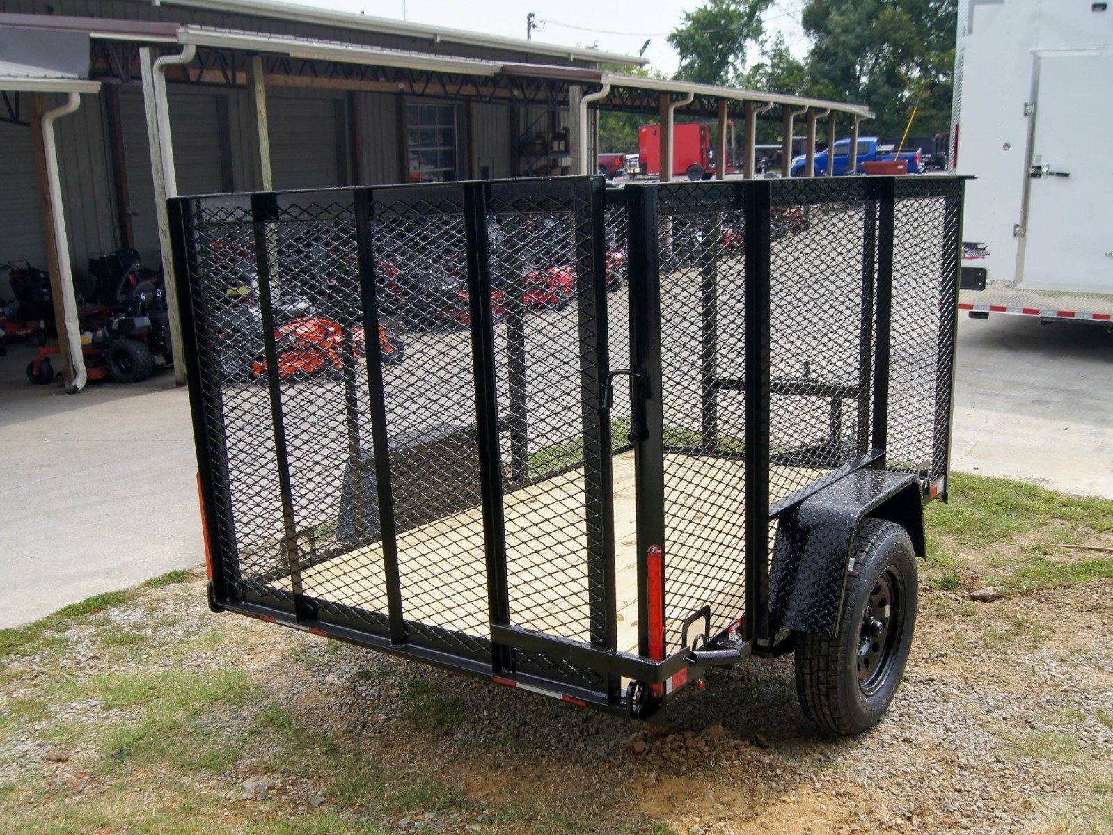5x8 Straight Deck Utility Trailer with 4ft Mesh Side 3500lb Axle image 3
