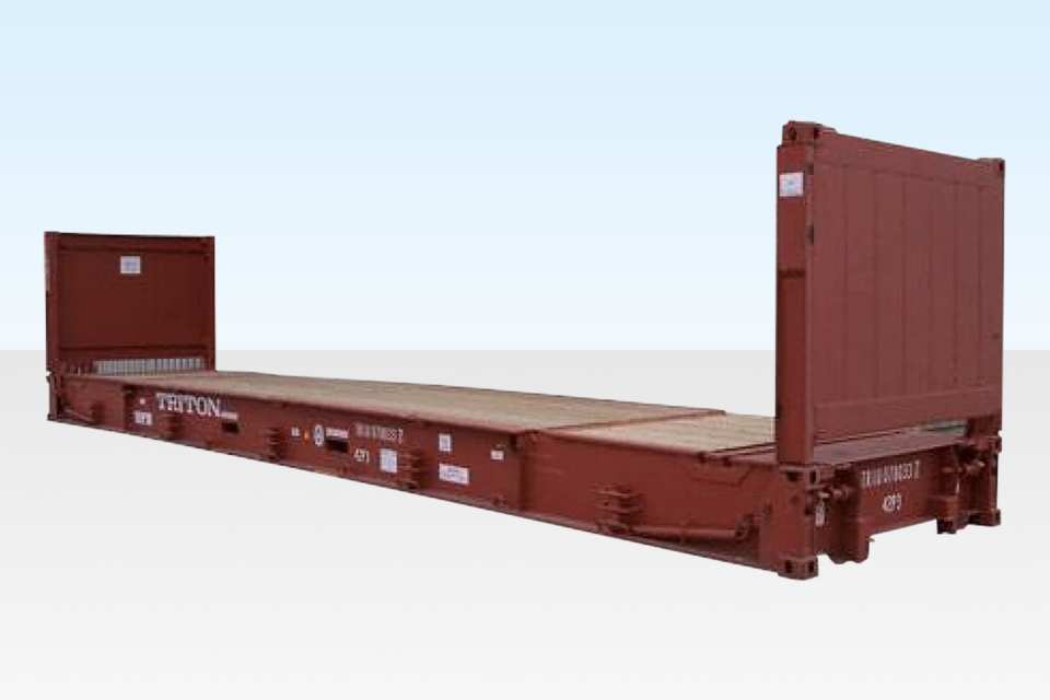 40Ft X 8Ft Used Flat Rack Shipping Container image 0