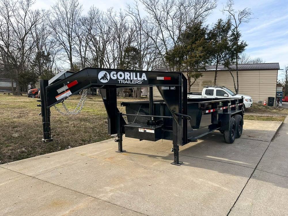 7x14 Gorilla Telescopic Gooseneck IBeam Dump Trailer 2ft Sides (2) 7K Axles image 2