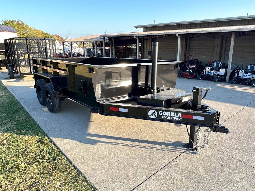 7x14 Gorilla Telescopic IBeam Dump Trailer with 2ft Sides (2) 7K Axles image 8