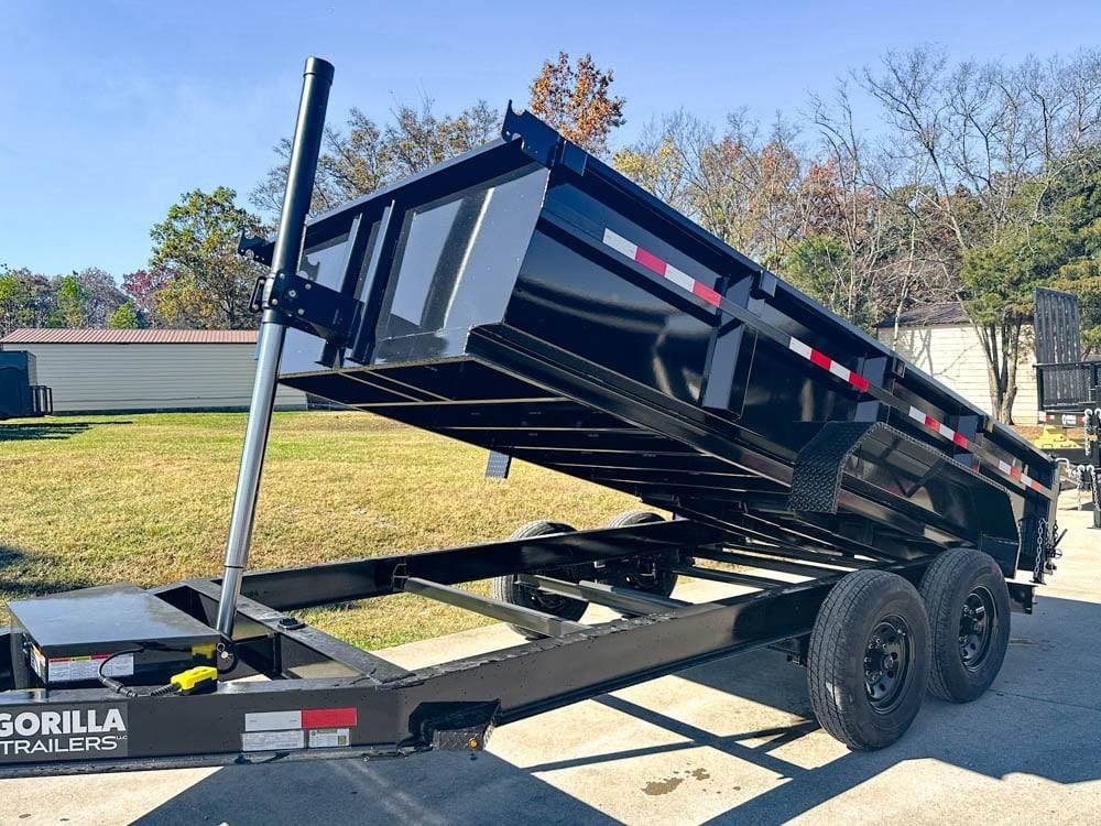 7x16 Gorilla Telescopic IBeam Dump Trailer with 2ft Sides (2) 7K Axles image 8