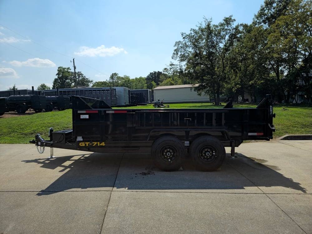 7x14 Telescopic Dump Trailer with 2ft Sides (2) 7K Axles image 3