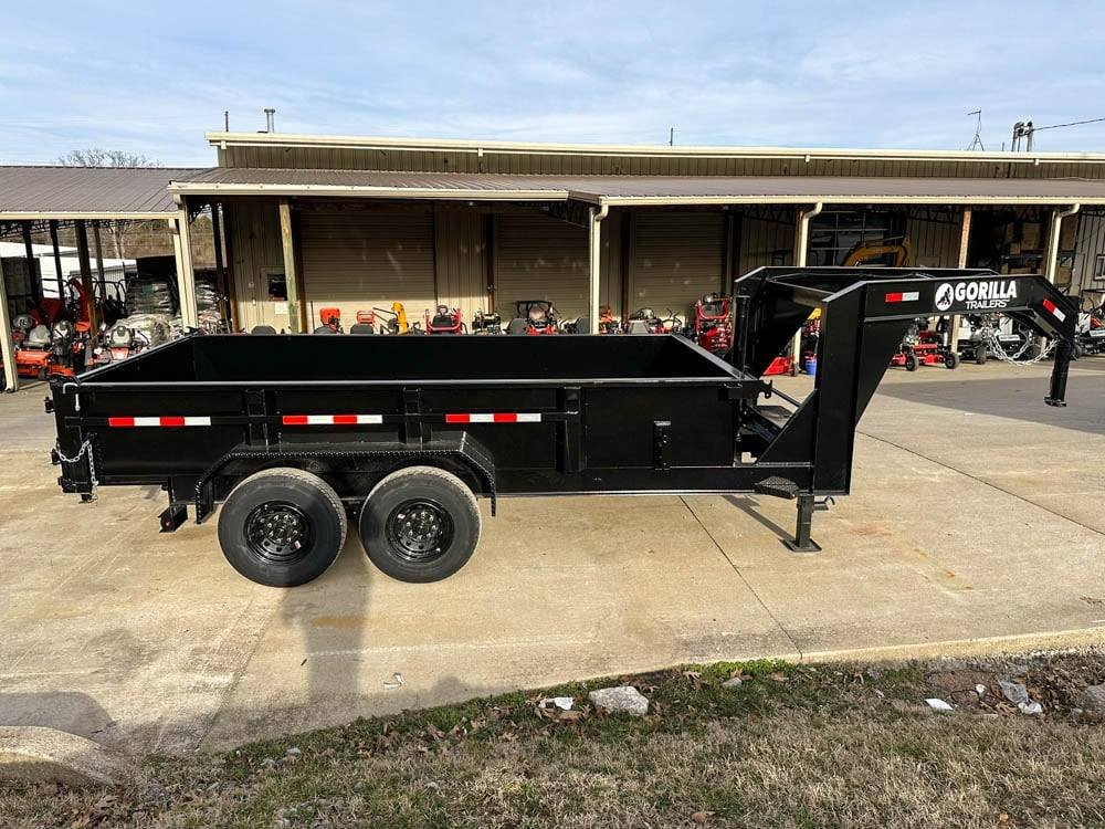 7x14 Gorilla Telescopic Gooseneck IBeam Dump Trailer 2ft Sides (2) 7K Axles image 7