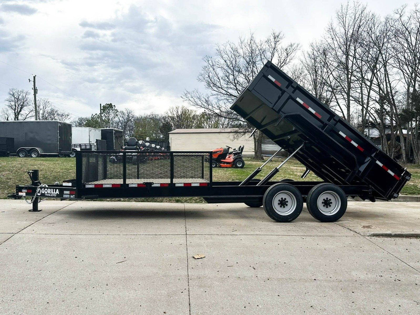 7x20 Hybrid Utility Dump Trailer 2ft Sides with Box (2) 7K Axles No Side Gate image 0