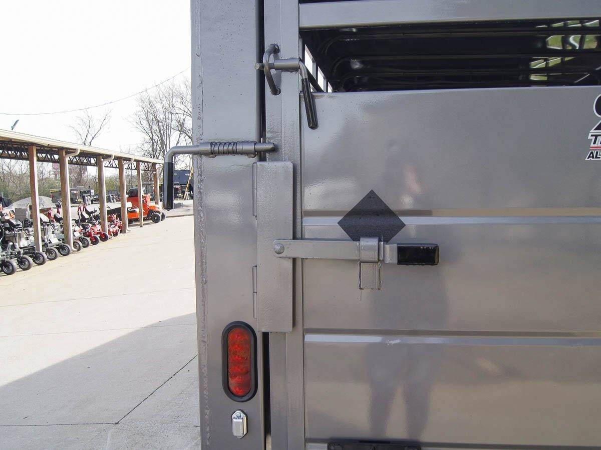 24ft Charcoal Gooseneck Livestock Trailer with Padded Floors (2) 7K Axles image 19